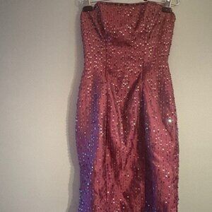 Vintage Y2K Flirt by Maggie Sottero Beaded Strapless Mini Dress Size 6